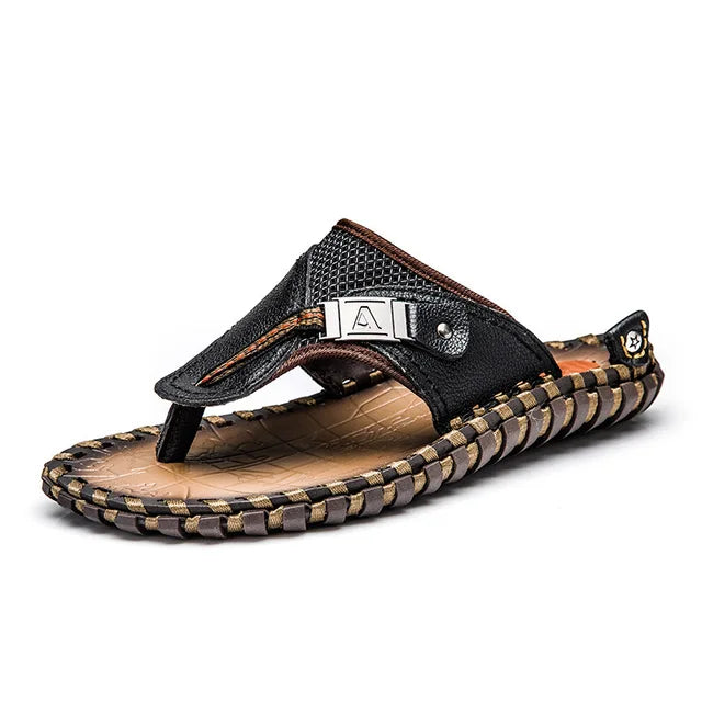 Men's Flip-Flops – Strap – Textured Footbed – Open-Toe Casual Comfort