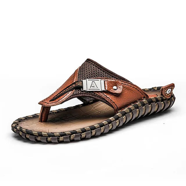 Men's Flip-Flops – Strap – Textured Footbed – Open-Toe Casual Comfort