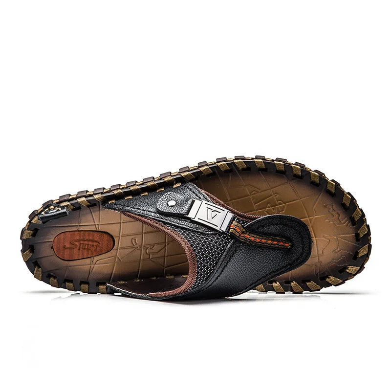 Men's Flip-Flops – Strap – Textured Footbed – Open-Toe Casual Comfort