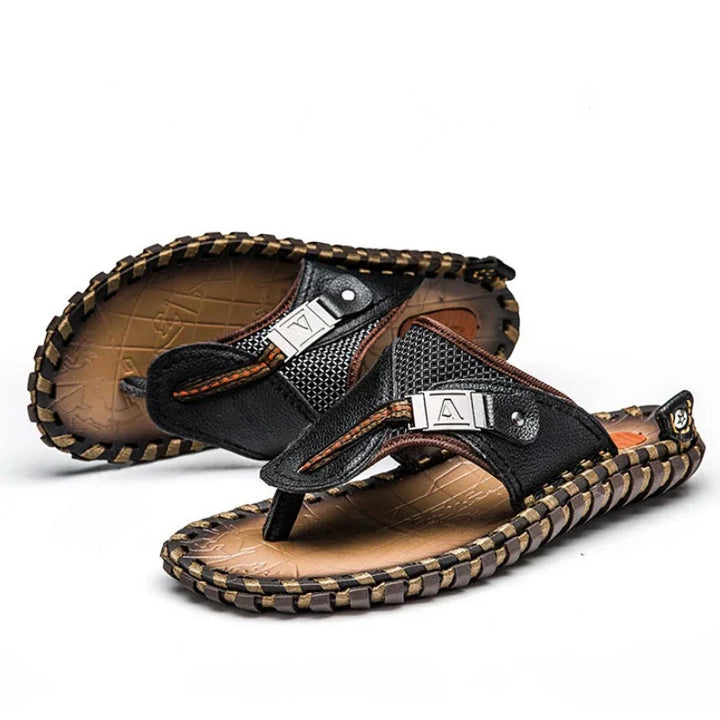Men's Flip-Flops – Strap – Textured Footbed – Open-Toe Casual Comfort