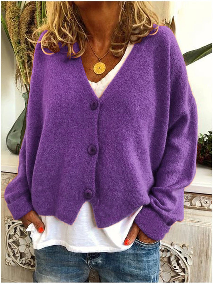 Women’s Cardigan – Soft Knit – Relaxed Fit – V-Neck Button Front – Casual Layer