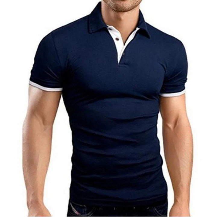 Men’s Polo Shirt - Slim Fit - Natural Fibers - Short Sleeve Casual Button Placket