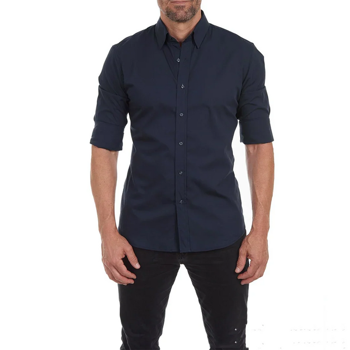 Men’s Formal Shirt - Slim Fit - Breathable Blend - Button-Down - Long Sleeves
