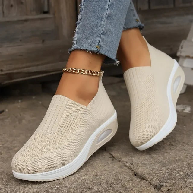 Women’s Slip-On Sneakers - Cushioned Sole - Lightweight Fit
