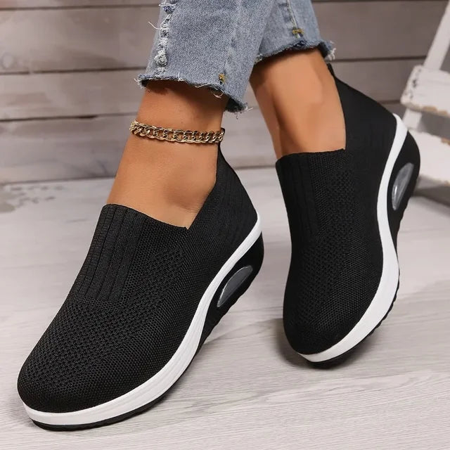 Women’s Slip-On Sneakers - Cushioned Sole - Lightweight Fit