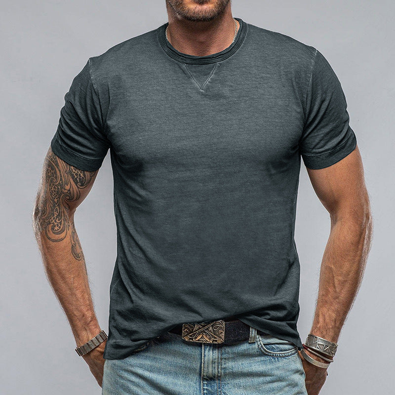 Men’s T-Shirt – Cotton Blend – Relaxed Fit – Short Sleeve – Crew Neck