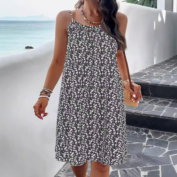 Women’s Swing Dress – Floral Print – Relaxed Fit – Knee Length – Breathable Fabric