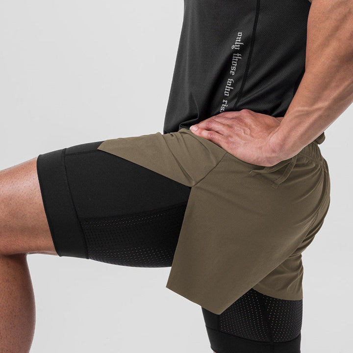 Men’s Athletic Shorts – Dual Layer Design – Compression Lining