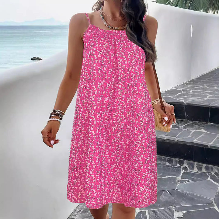 Women’s Swing Dress – Floral Print – Relaxed Fit – Knee Length – Breathable Fabric