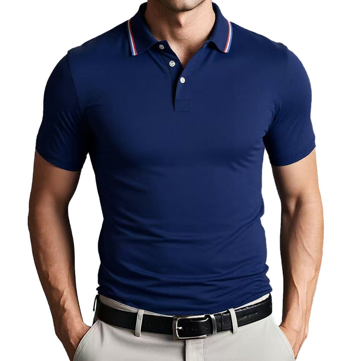 Men’s Polo Shirt - Slim Fit - Breathable Blend - Short Sleeve Modern Collar