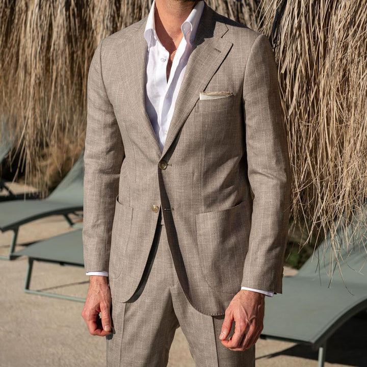 Men’s Blazer - Linen - Slim Fit - Single Breasted - Notch Lapel Business Casual