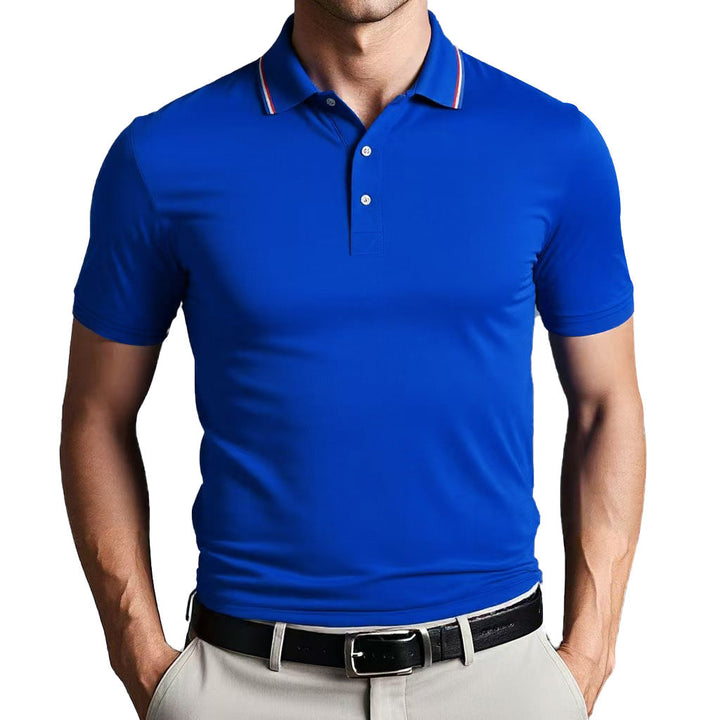 Men’s Polo Shirt - Slim Fit - Breathable Blend - Short Sleeve Modern Collar