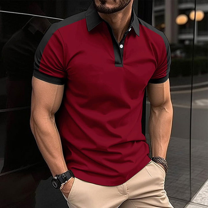 Men’s Polo Shirt – Slim Fit – Contrast Collar & Sleeve – Soft Natural Fibers