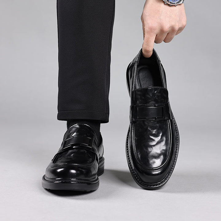 Men’s Leather Loafers – Genuine Leather – Slip-On – Pointed Toe – Formal Dress Shoe