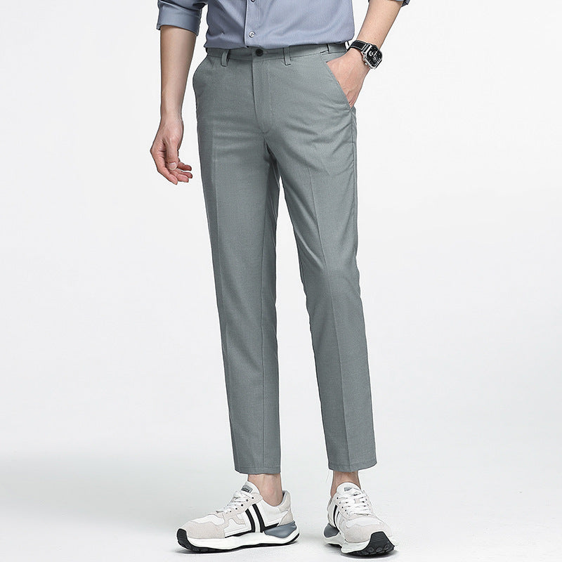Men’s Cropped Trousers – Slim Fit – Straight Leg – Minimalist Style