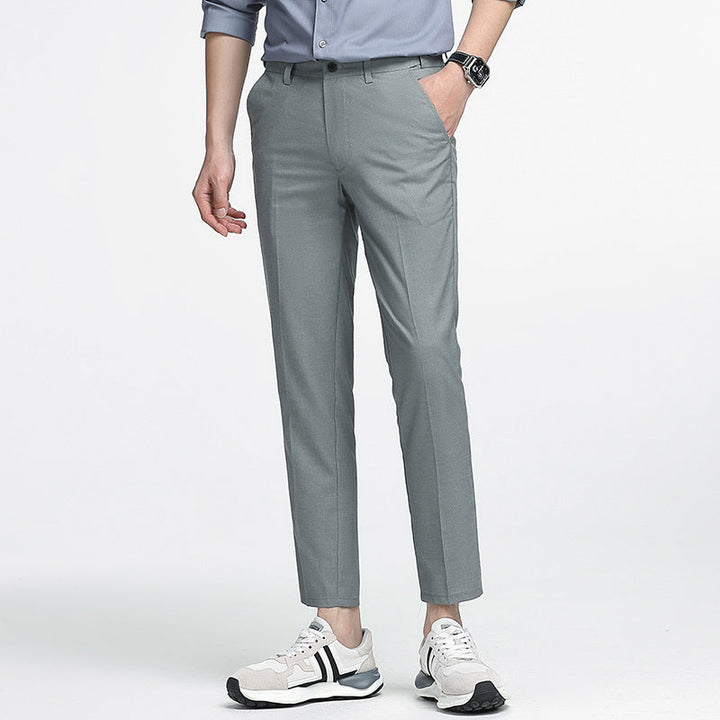 Men’s Cropped Trousers – Slim Fit – Straight Leg – Minimalist Style