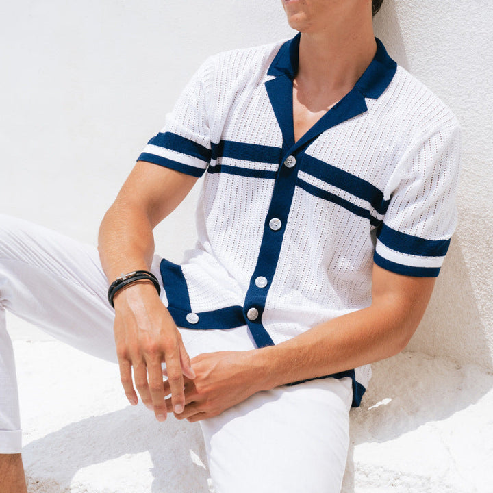 Men’s Polo Shirt - Soft Knit - Regular Fit - Short Sleeve - Contrast Trim Detailing