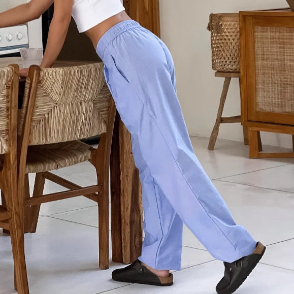 Women’s Wide-Leg Pants – High Waist – Pleated Front