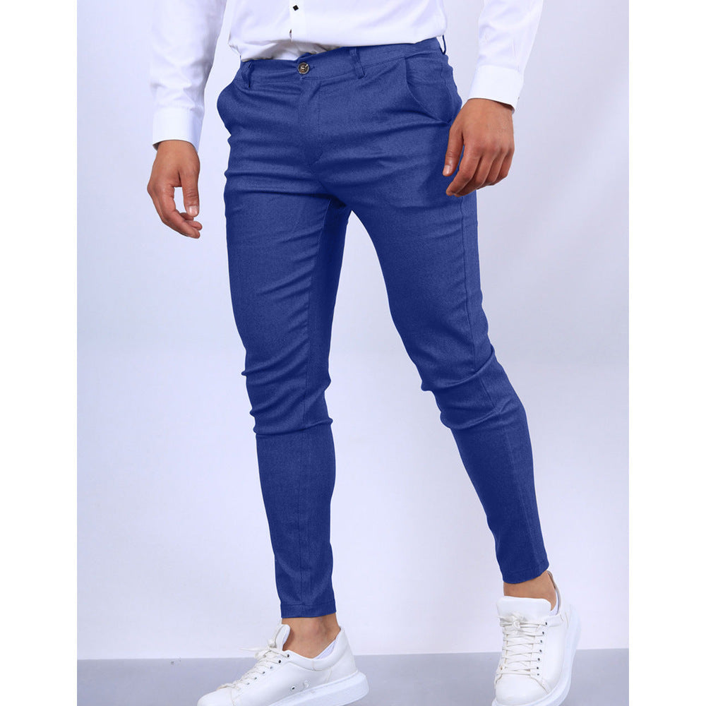 Men’s Tailored Trousers – Slim Fit – Tapered Leg – Stretch Fabric – Smart Casual Office Wear