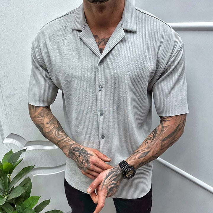 Men’s Short Sleeve Shirt - Regular Fit - Breathable Blend - Button Down Casual Style
