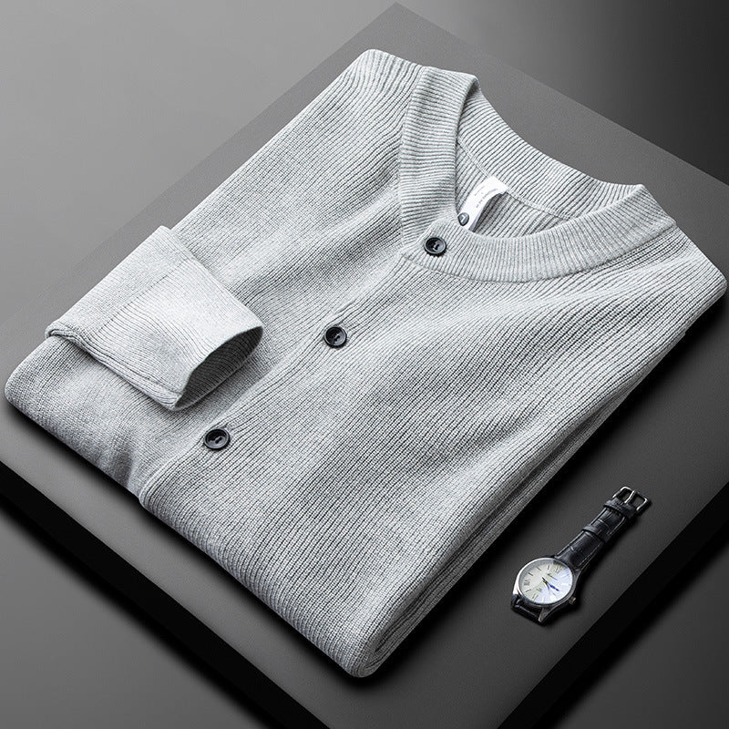 Men’s Cardigan - 100% Knit Cotton - Slim Fit - Button Front - Ribbed Hem & Cuffs
