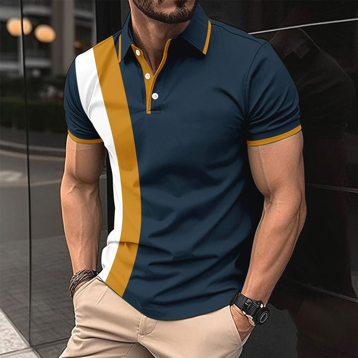 Men's Polo Shirt - Slim Fit - Cotton Blend - Short Sleeve - Contrast Trim Casual Wear