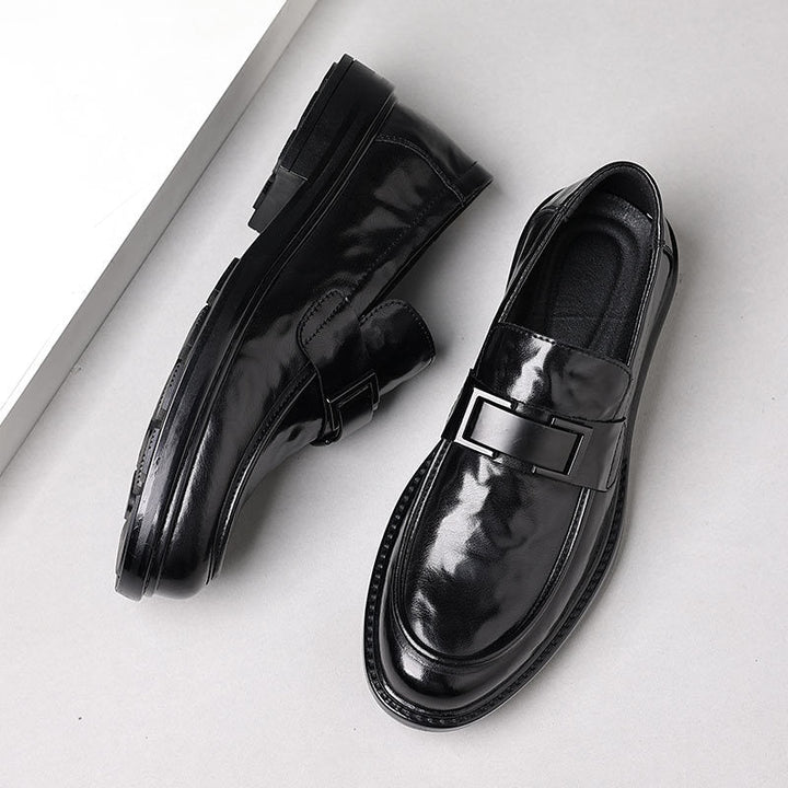 Men’s Leather Loafers – Genuine Leather – Slip-On – Pointed Toe – Formal Dress Shoe