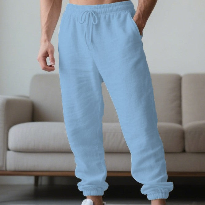 Men's Casual Pants - Relaxed Fit - Elastic Waist - Tapered Leg Design