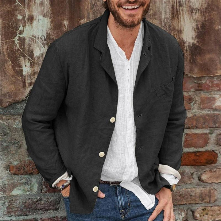 Men’s Casual Blazer - Cotton Linen Blend - Relaxed Fit - Lightweight Breathable Layer