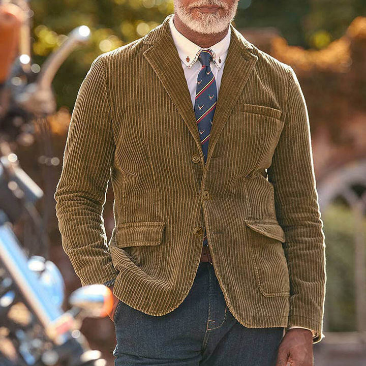 Men’s Blazer – Tailored Fit – Ribbed Texture – Semi-Formal Structured Design