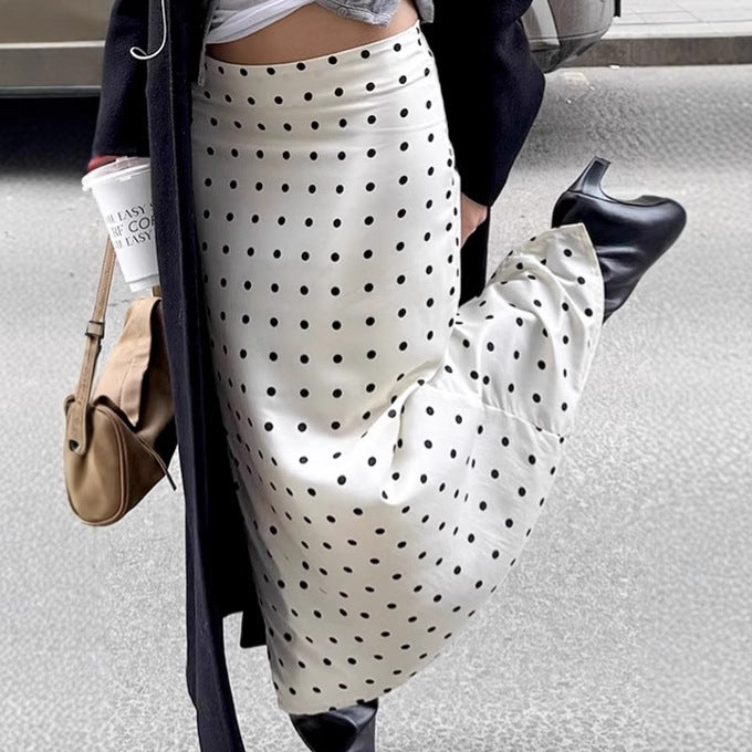 Women’s Skirt - Slim Fit - Polka Dot Midi-Length