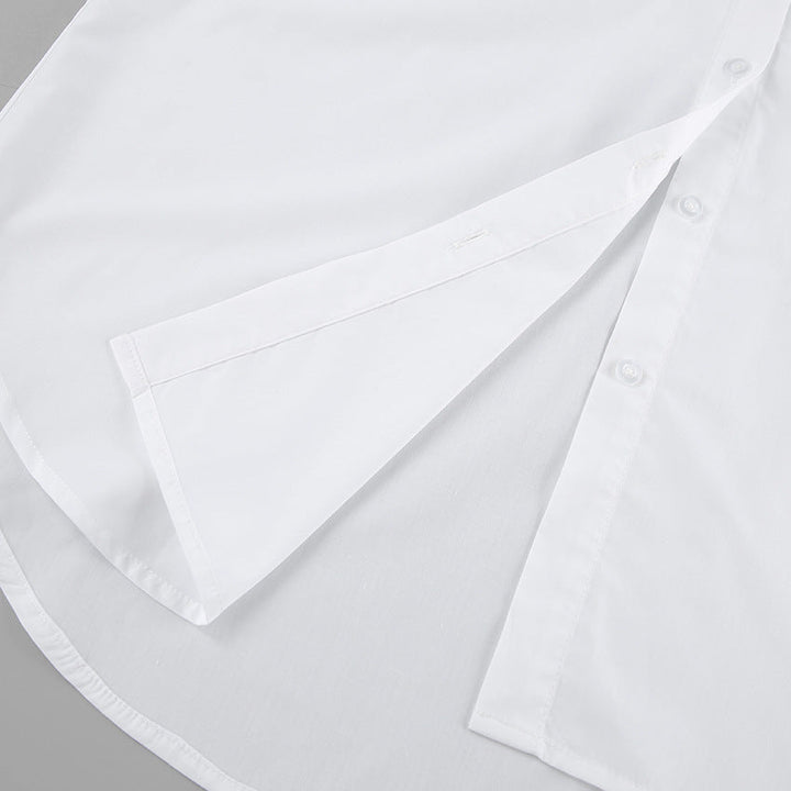 Women’s Button-Up Shirt - Cotton Blend - Oversized Fit - Long Sleeve Casual Layer