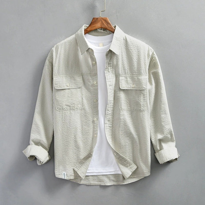 Men’s Button-Up Shirt – Lightweight Cotton – Relaxed Fit – Long Sleeve Casual
