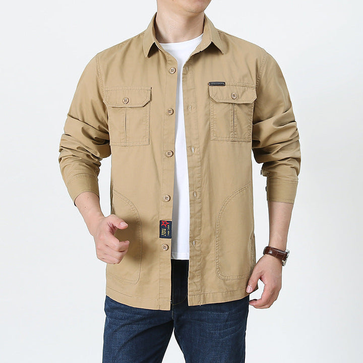 Men’s Shirt Jacket - Cotton Blend - Relaxed Fit - Button Down with Utility Pockets