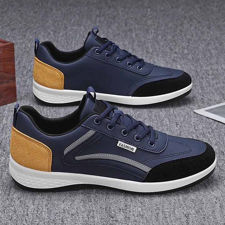 Men’s Sneakers - Lace-Up Athletic Fit - Suede-Like Panels - Casual & Sport Use