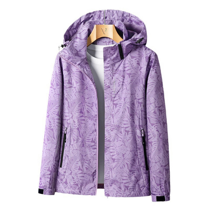 Women’s Waterproof Jacket – Wind-Resistant – Adjustable Hood – Zipper Pockets – Regular Fit