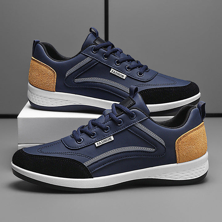 Men’s Sneakers - Lace-Up Athletic Fit - Suede-Like Panels - Casual & Sport Use