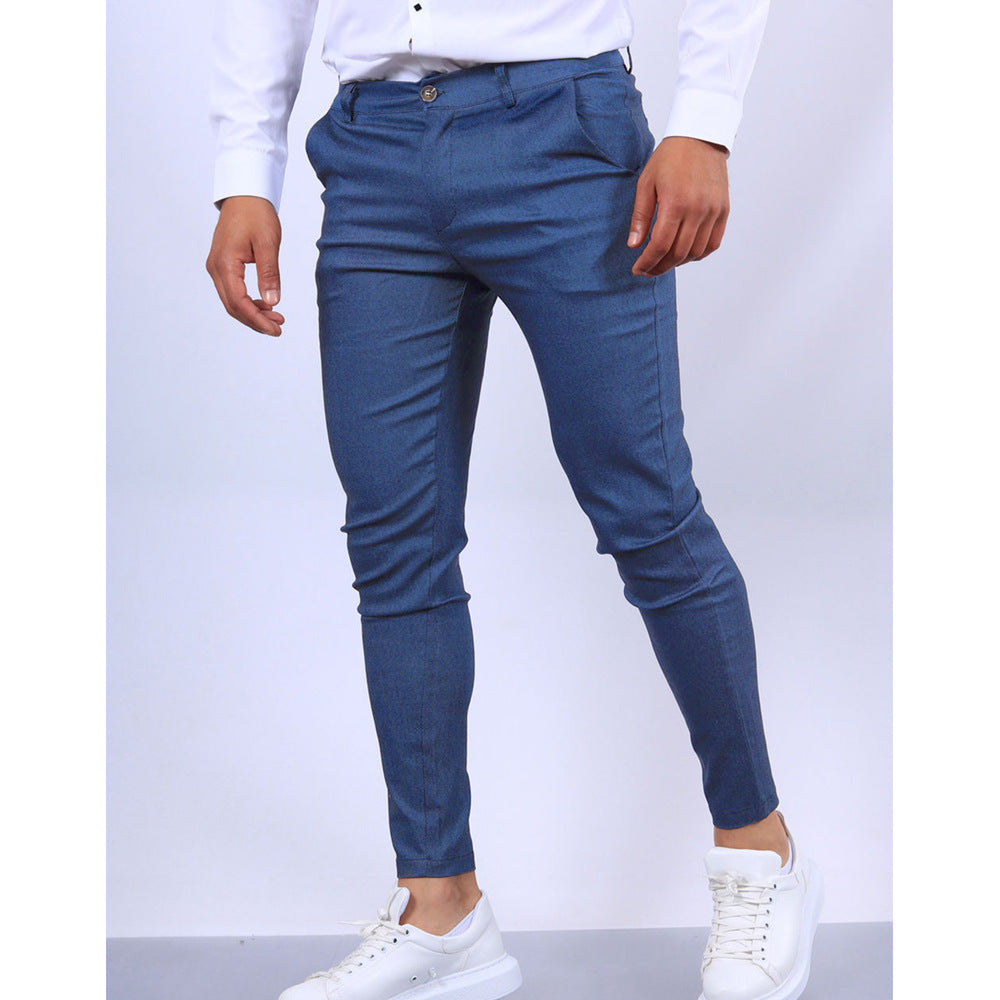 Men’s Tailored Trousers – Slim Fit – Tapered Leg – Stretch Fabric – Smart Casual Office Wear