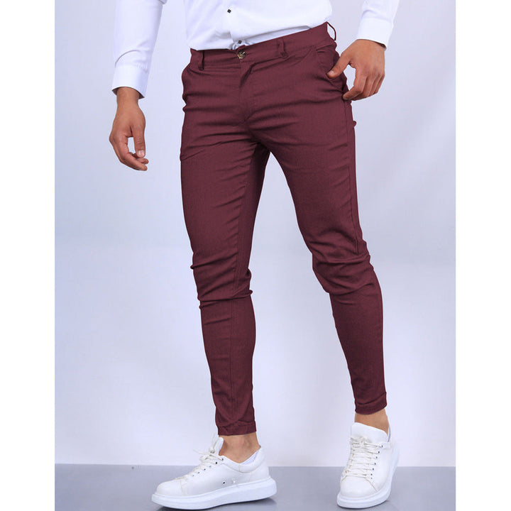 Men’s Tailored Trousers – Slim Fit – Tapered Leg – Stretch Fabric – Smart Casual Office Wear