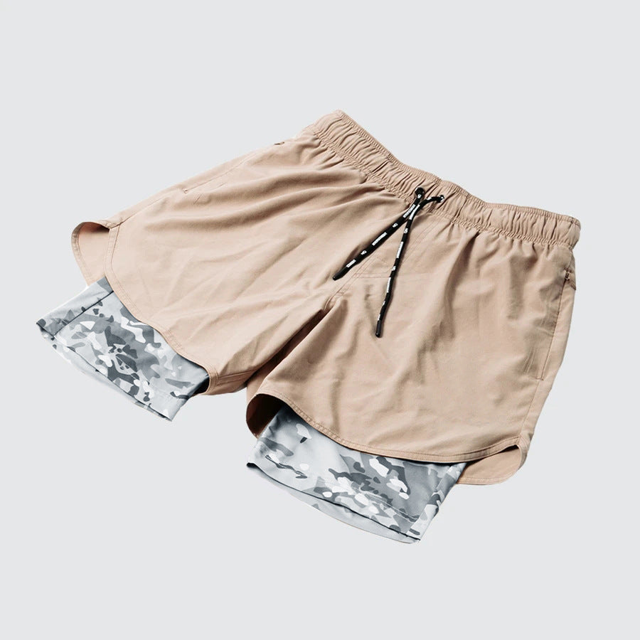 Men’s Training Shorts – Relaxed Fit – Cotton Blend – Compression Liner – Side Pockets