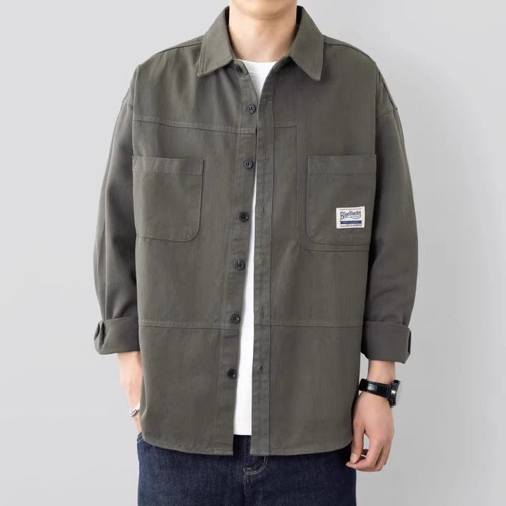 Men’s Overshirt Jacket - 100% Cotton - Relaxed Fit - Button-Up - Utility Chest Pockets