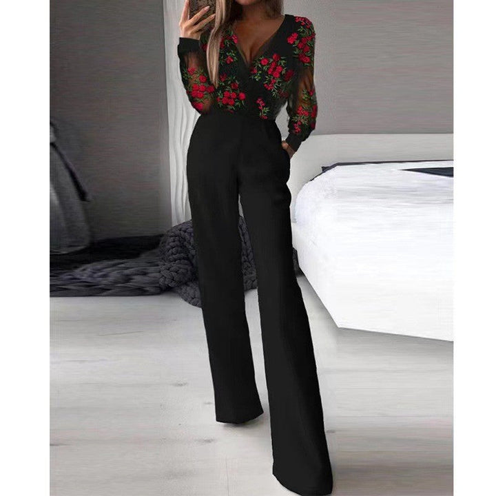 Women’s Jumpsuit - Strapless Asymmetric Neckline - Tailored Fit - Wide Leg Silhouette