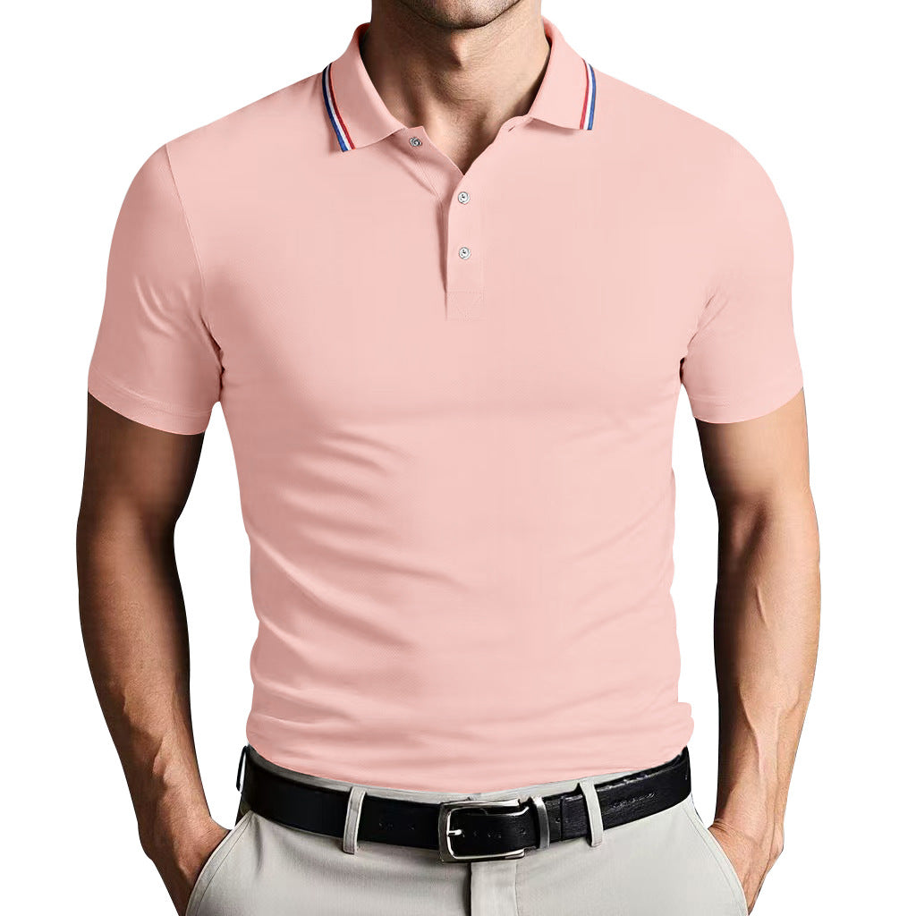 Men’s Polo Shirt - Slim Fit - Breathable Blend - Short Sleeve Modern Collar