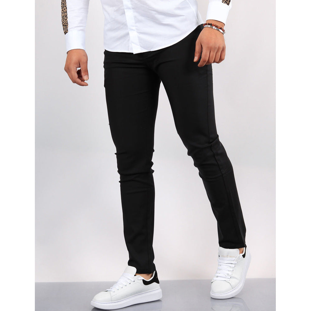 Men’s Dress Pants - Slim Fit - Woven Fabric - Faux Pocket Detail - Full Length Formal Wear