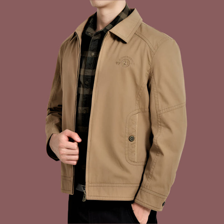 Men’s Jacket – Relaxed Fit – Zipper Front – Buttoned Pockets