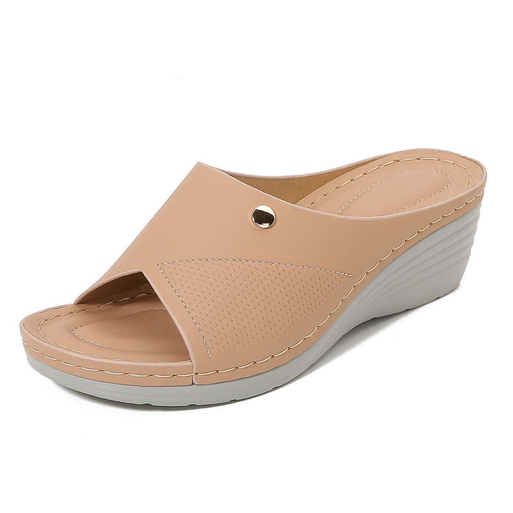 Women’s Wedge Sandals – Breathable Strap – Open Toe – Slip-On Casual Comfort