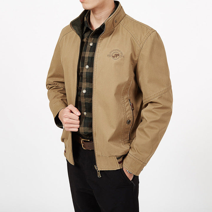 Men’s Reversible Jacket - Cotton Blend - Standard Fit - Zip Front Casual Outerwear