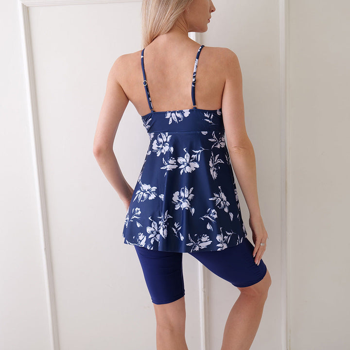 Women’s Swim Dress with Shorts – A-Line Fit – Adjustable Straps – Modest Coverage