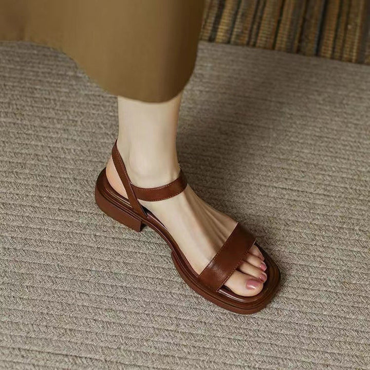 Women’s Flat Sandals – Thick Sole – Open Toe – Adjustable Strap – Casual Comfort Fit