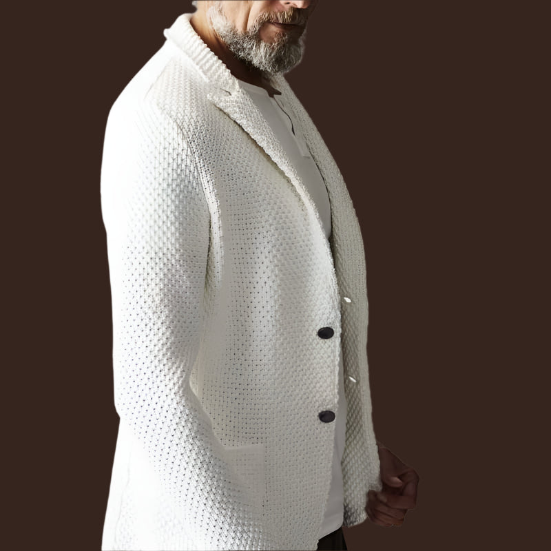 Men’s Blazer – Tailored Fit – Textured Heavyweight Fabric – Notched Lapel – 2-Button
